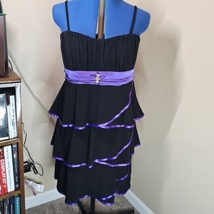 Taboo EUC Y2K Purple and Black Ruffle Grunge Emo Punk Cocktail Dress